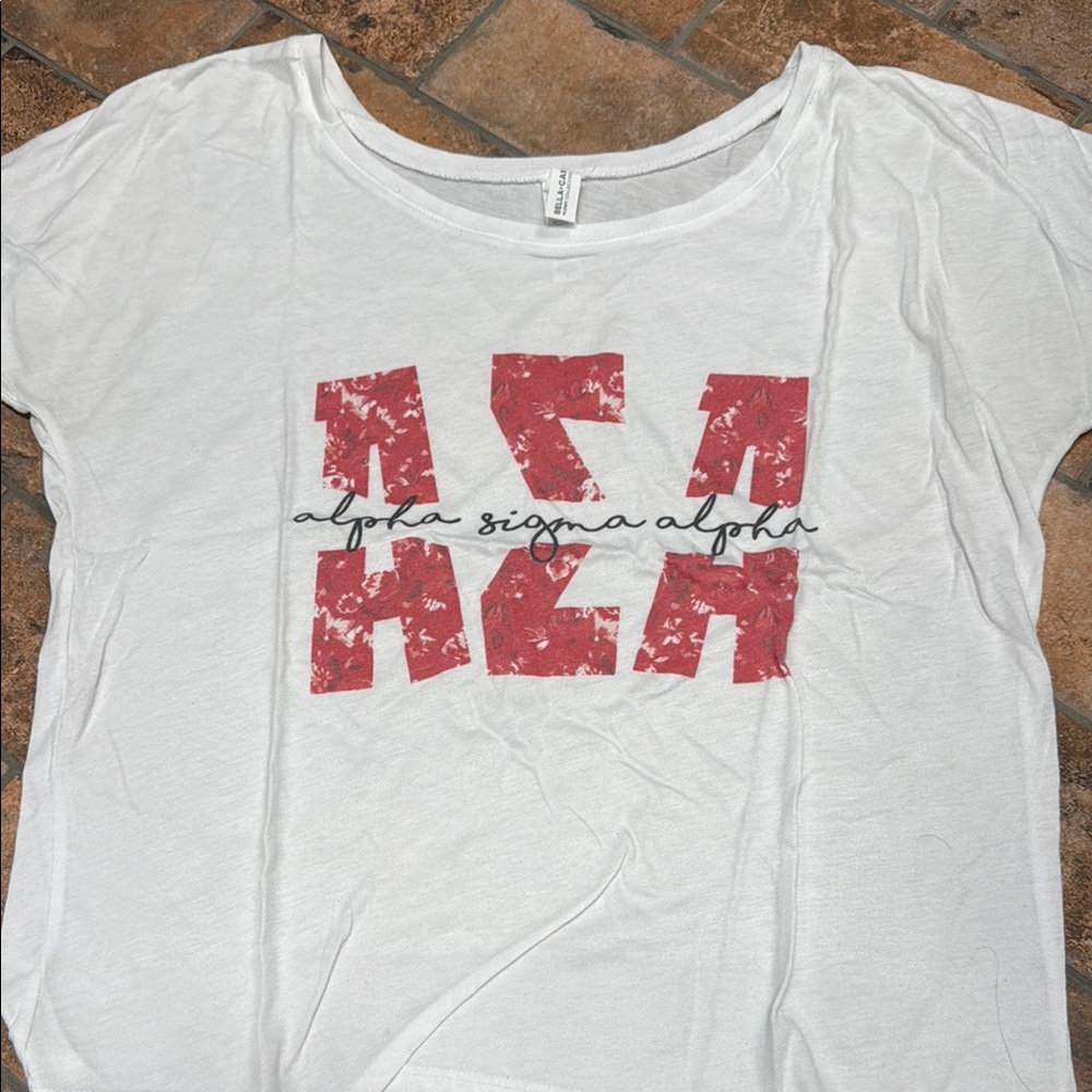 Bella Canvas White and Red Graphic Tee